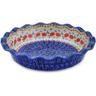 Polish Pottery Pie Dish 11&quot; Seeds Of Summer UNIKAT