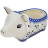 Polish Pottery Pig Shaped Jar 6&quot; Abstract Eruption UNIKAT