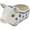 Polish Pottery Pig Shaped Jar 6&quot; Mariposa Lily