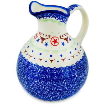 Polish Pottery Pitcher 10 Cup Texas State