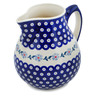 Polish Pottery Pitcher 111 oz Peacock Forget-me-not