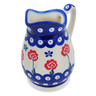 Polish Pottery Pitcher 12 oz Blue Eye Spring