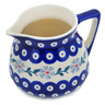 Polish Pottery Pitcher 16 oz Peacock Forget-me-not