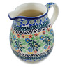 Polish Pottery Pitcher 17 oz Black Heart Garden UNIKAT