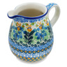 Polish Pottery Pitcher 17 oz Bluebells And Irises UNIKAT