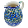 Polish Pottery Pitcher 17 oz Floral Blue Dreams UNIKAT