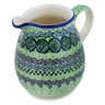 Polish Pottery Pitcher 17 oz Kiwi UNIKAT