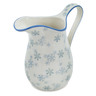 Polish Pottery Pitcher 3&frac12; Cup Silver Snow Fall UNIKAT