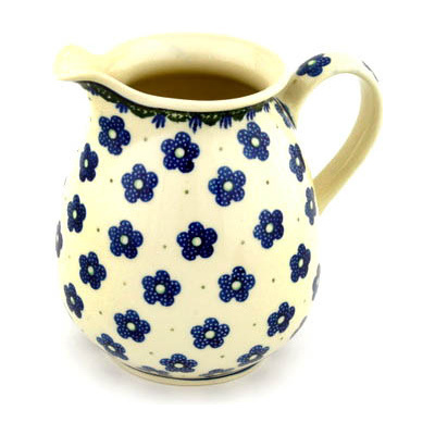 Polish Pottery Pitcher 3&frac12; cups Falling Daisies