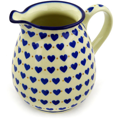 Polish Pottery Pitcher 3&frac12; cups Hearts Delight