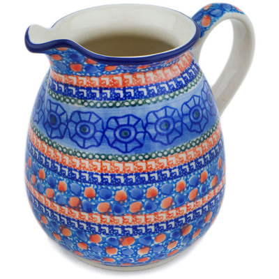 Polish Pottery Pitcher 3&frac12; cups Midnight Tango UNIKAT