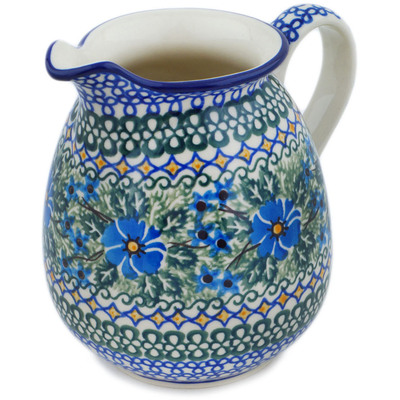 Polish Pottery Pitcher 3&frac12; cups Wild Diamonds UNIKAT