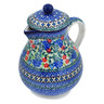 Polish Pottery Pitcher 34 oz Blue Bonnets UNIKAT