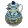 Polish Pottery Pitcher 34 oz Bluebells And Irises UNIKAT