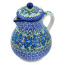 Polish Pottery Pitcher 34 oz Floral Blue Dreams UNIKAT