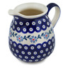 Polish Pottery Pitcher 34 oz Peacock Forget-me-not