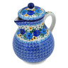 Polish Pottery Pitcher 34 oz Periwinkle Ring UNIKAT