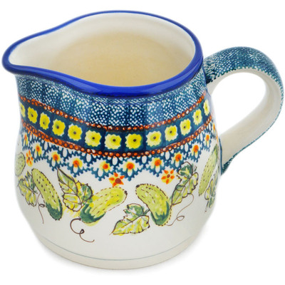 Polish Pottery Pitcher 40 oz Cucumber Patch