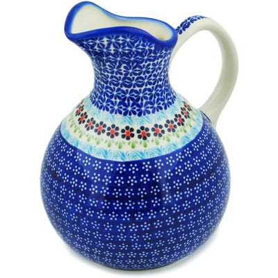 Polish Pottery Pitcher 5 Cup Spring Country Trip