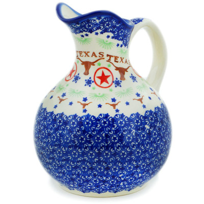 Polish Pottery Pitcher 5 Cup Texas State