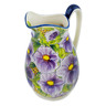 Polish Pottery Pitcher 54 oz Lilac Happiness