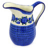 Polish Pottery Pitcher 6 Cup Blue Poppies