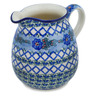 Polish Pottery Pitcher 6 Cup Latice Daisy UNIKAT