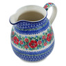 Polish Pottery Pitcher 6 Cup Sand Dollar Flowers UNIKAT