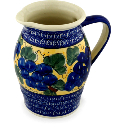 Polish Pottery Pitcher 76 oz Tuscan Grapes