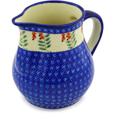 Polish Pottery Pitcher 8 cups Red Berries