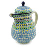 Polish Pottery Pitcher with Lid 52 oz Christmas Forest UNIKAT