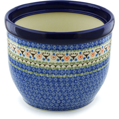 Polish Pottery Planter 12&quot; State Of Texas