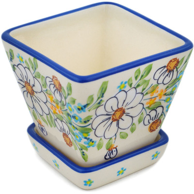 Polish Pottery Planter 3&quot; Delicate UNIKAT