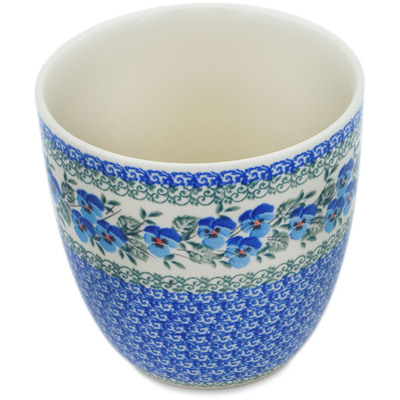 Polish Pottery Planter 6&quot; Sweet Blue Spring