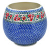 Polish Pottery Planter 9&quot; Red Pansy