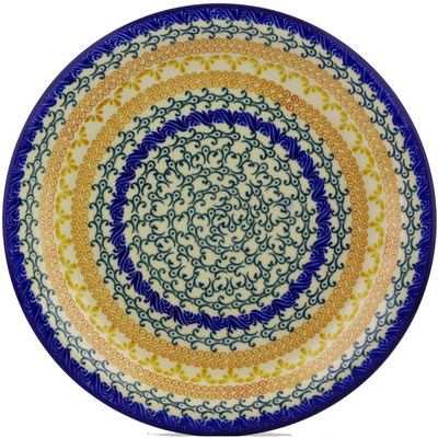 Polish Pottery Plate 10&quot; Autumn Swirls
