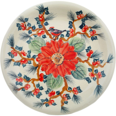 Polish Pottery Plate 10&quot; Beak And Bloom UNIKAT