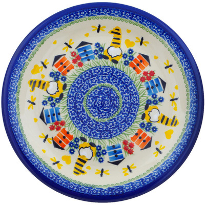 Polish Pottery Plate 10&quot; Beekeeper Gnome UNIKAT