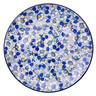 Polish Pottery Plate 10&quot; Blossoming Blues UNIKAT