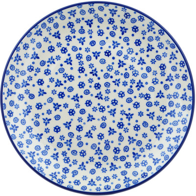 Polish Pottery Plate 10&quot; Blue Confetti