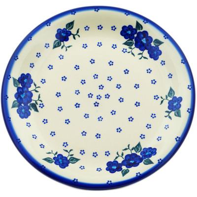 Polish Pottery Plate 10&quot; Blue Poppies Spring