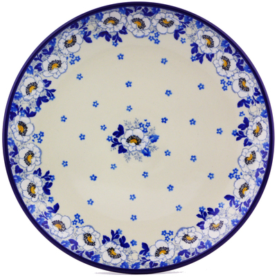 Polish Pottery Plate 10&quot; Blue Spring
