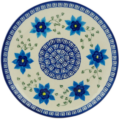 Polish Pottery Plate 10&quot; Blue Starflower