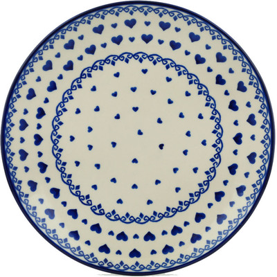 Polish Pottery Plate 10&quot; Blue Valentine