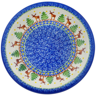 Polish Pottery Plate 10&quot; Blues Beauty