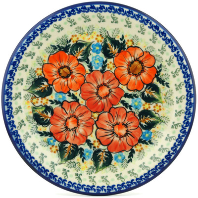 Polish Pottery Plate 10&quot; Bold Poppies UNIKAT
