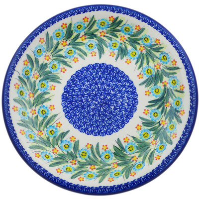 Polish Pottery Plate 10&quot; Bright Wreath UNIKAT