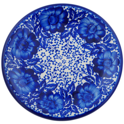 Polish Pottery Plate 10&quot; Cobalt Fantasy