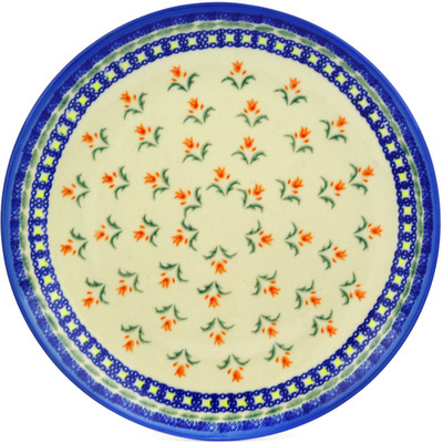 Polish Pottery Plate 10&quot; Cocentric Tulips