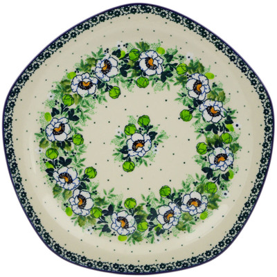 Polish Pottery Plate 10&quot; Daisies Wreath UNIKAT